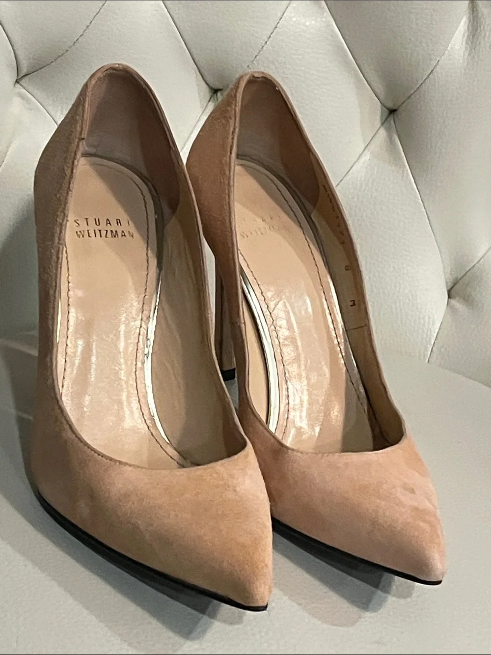 Stuart Weitzman Nude Suede Pumps Size 8